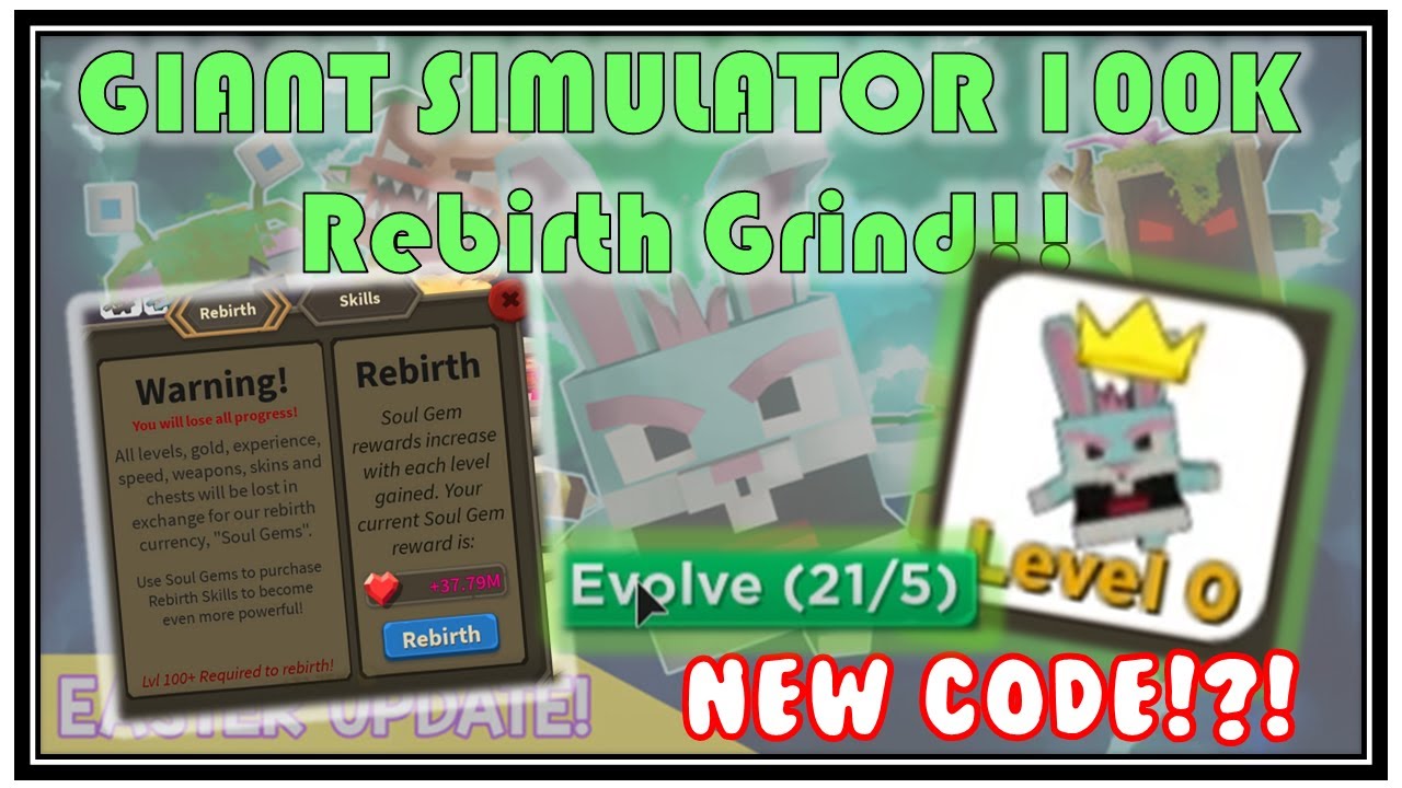 Giant Simulator 100K Rebirth | Easter UPDATE Part 2!!