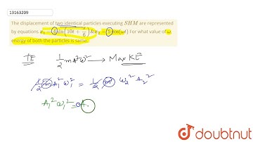 The displacement of two identical particles executing `SHM` are represented by equations `x_(1) = 4