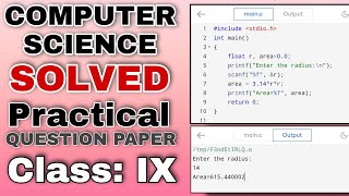 Class 9 Computer Science solved Practical Paper 2021 Profile
