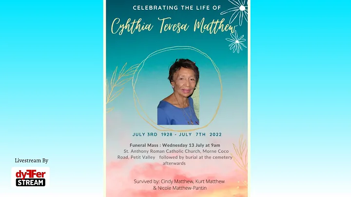 Cynthia Teresa Matthew Funeral Live-stream