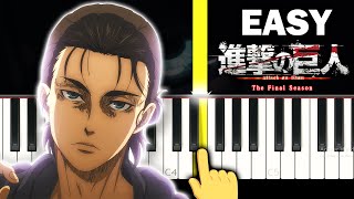 Attack on Titan (The Final Season Part 2) Opening - The Rumbling - EASY Piano tutorial