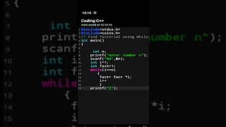 find factorial using while loop in c programming.  ||#codingshorts  Wealth