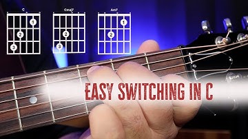 Eenvoudig wisselen van gitaarakkoorden in C | C, Cmaj7 en Am7 voor beginners