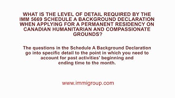 What is the level of detail required by the IMM 5669?