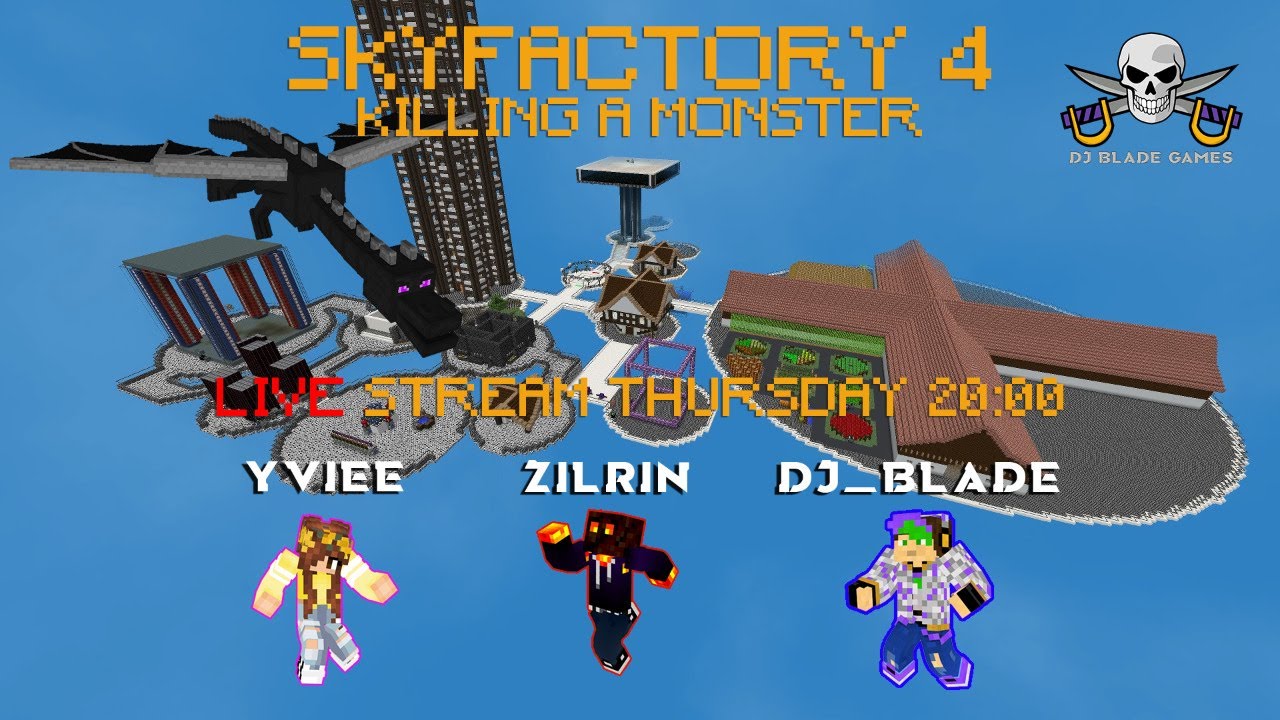 Skyfactory 4 { LIVE STREAM } part 10 KILLING A MONSTER - YouTube