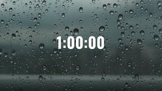 1 Hour Study With Me ⏱️ Gray Rainy Window & 60 Minute Countdown Timer for Deep Focus