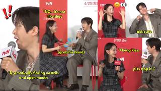 Shin Hae-sun couldn’t handle Gong Myung’s cheesy answer and almost let a curse slip out lmaooo..😭😂