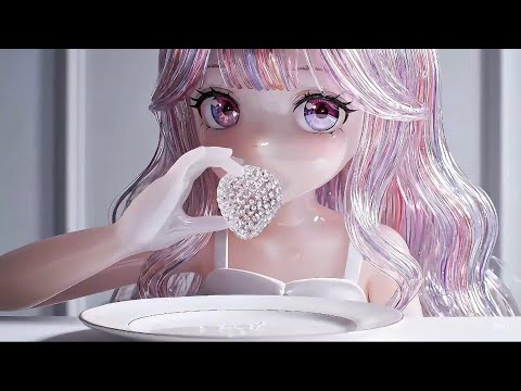 ASMR ガラスの少女が食べる音 1 Glass Girl Eating Sounds