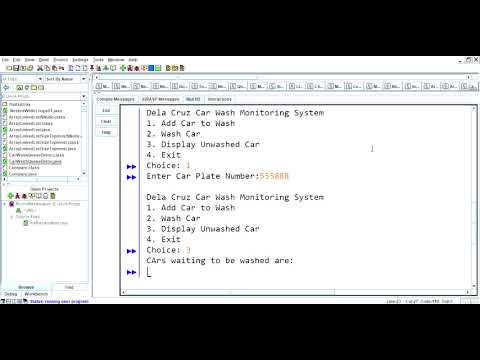Car Wash - Queue Implementation  Using Linked List
