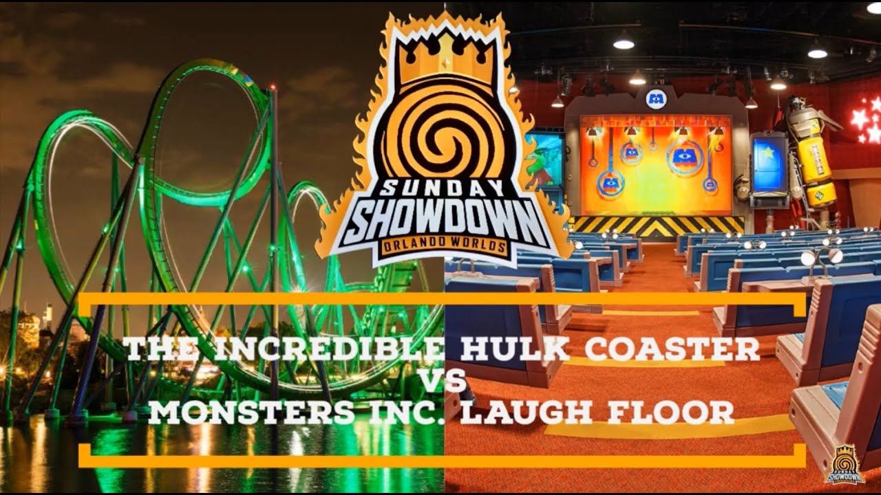 Sunday Showdown 27 - The Incredible Hulk Coaster vs Monsters, Inc. Laugh Floor