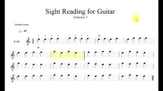 Sight Reading for Guitar Level 001 Exercise 3