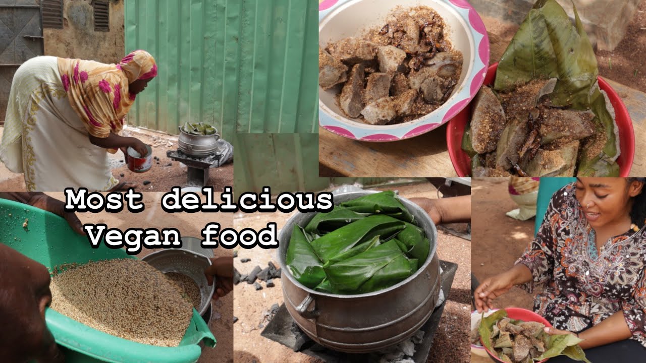 Cooking Steamed BAMBARA BEANS PUDDING|| TUBAANI || Ghana's Favourite VEGAN food || TAMALE