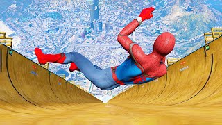 Spiderman vs Longest Ramp in GTA 5 - Jumping from Highest in GTA 5