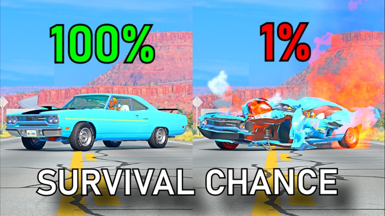 Realistic Survival Chance Crashes #101 (With Dummies) | BeamNG.drive