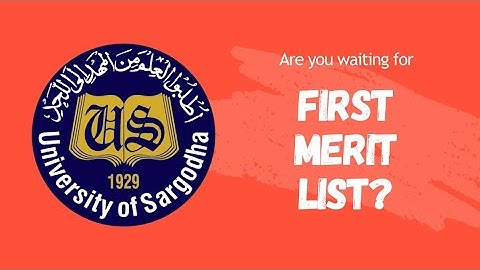 Merit List | University of Sargodha | UOS | Admission 2023