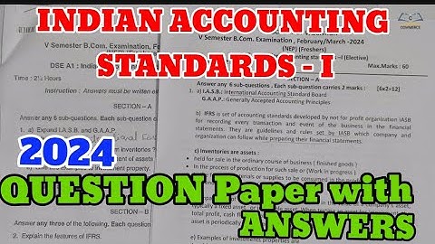 Indian Accounting Standards 2024 Question Paper with Answers BCOM