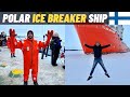 Polar ice breaker ship  frozen sea in finland