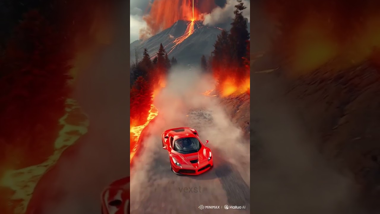 Ferrari vs Volcano 🌋🔥 Epic Escape