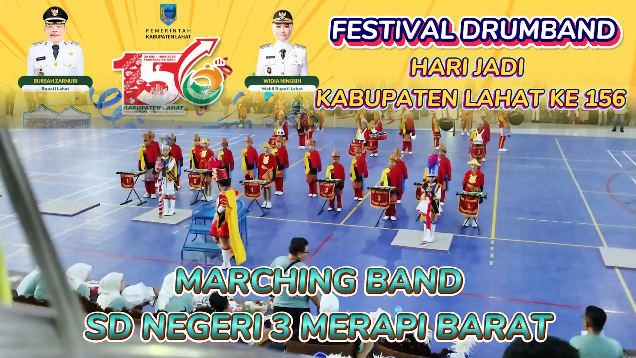 DRUMBAND SD NEGERI 3 MERAPI BARAT (LOMBAH Marching Band HARI JADI KABUPATEN LAHAT KE 156)