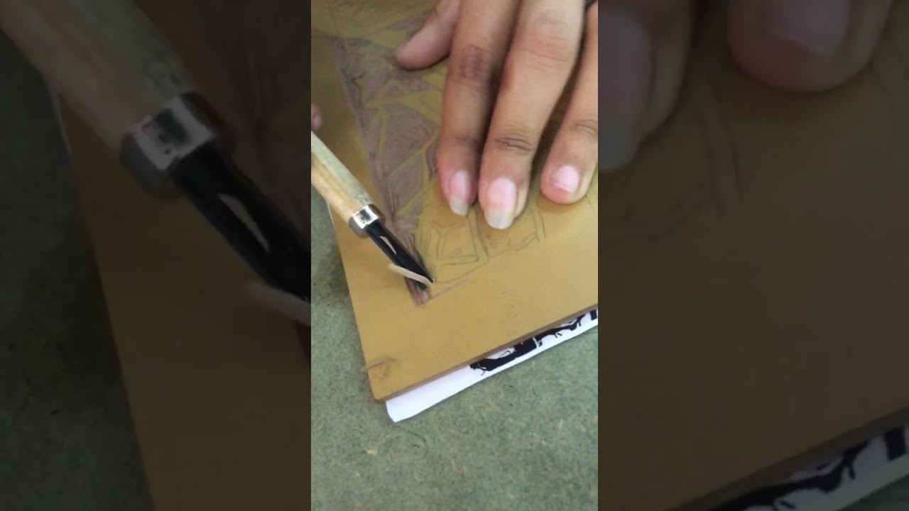 Linocut carving | How to carve linoleum sheet 
