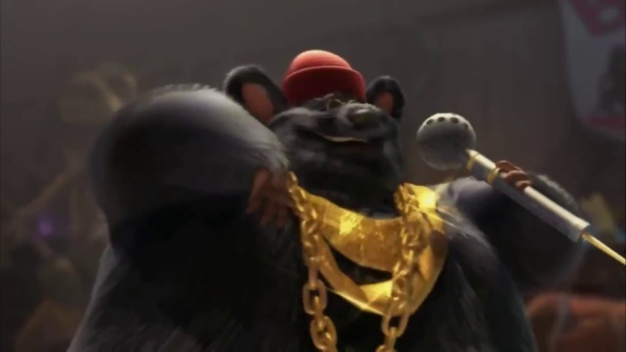 Biggie Cheese singing Mr. Boombastic but every boom is replaced with a  part of the bee movie trailer where every bee is replaced with the  fanfare from Shrek 2 but every time