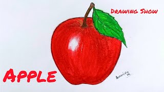 How to draw an apple with oil pastel || Apple Drawing easy step by step