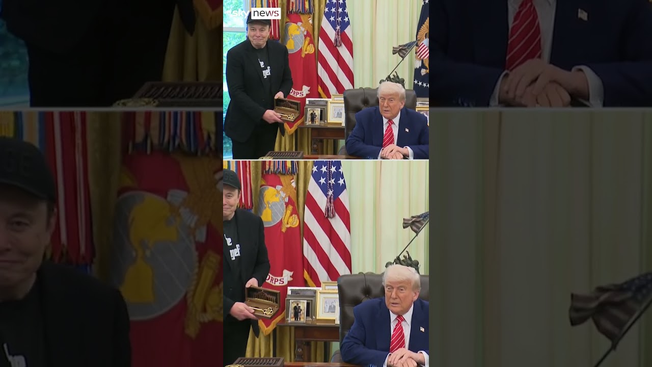 Elon Musk gifted golden key as he leaves DOGE role