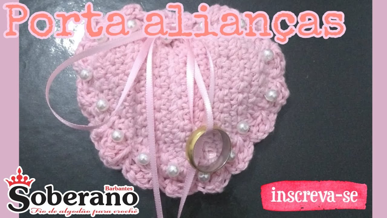 Porta alianças coração em crochê ❤️