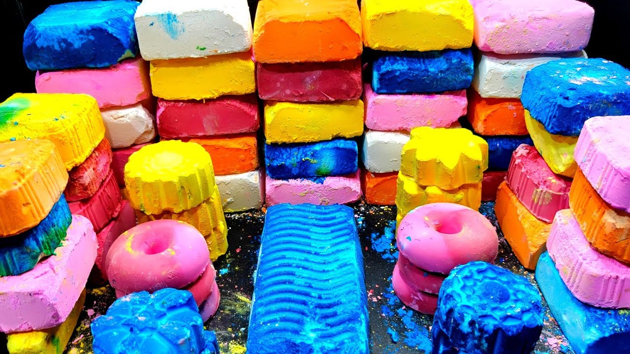 soft and dusty gym chalk blocks،oddly satisfying #asmr #relax #satisfying