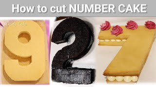 How to cut Number Cake with less scraps | Gaely Cake