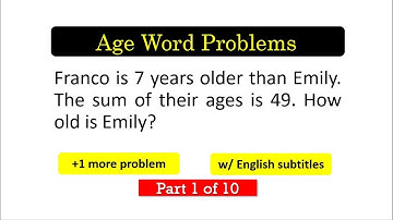 AGEPR01 How to Solve Age Problems Part 1 [with English subtitles]