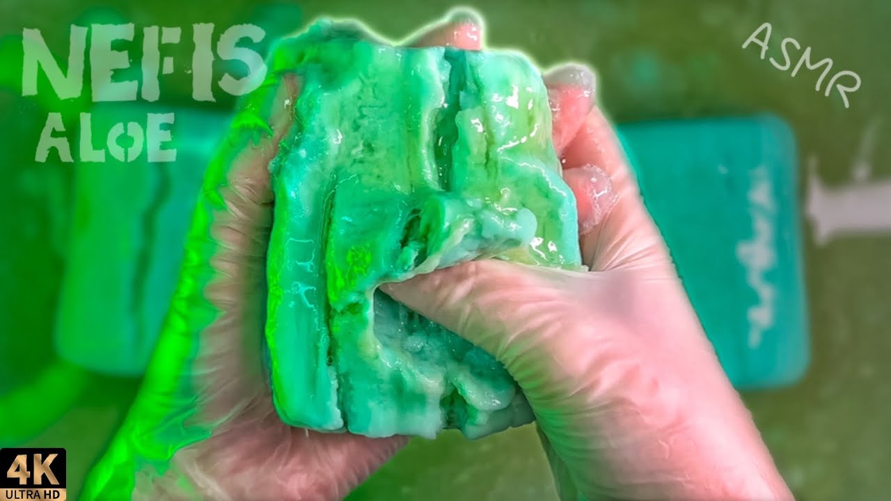 ASMR 💚 NEFIS Aloe 💚 Soaked Soap || АСМР Размокшее Мыло 