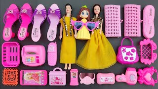 Hello kitty toys | 3 minutes satisfying unboxing with beautiful yellow barbie doll makeup toys| ASMR