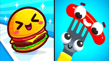 Food Run vs Fork N Sausage - Satisfying ASMR Gameplay All Levels