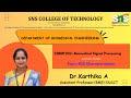 ECG Characterization | Biomedical Signal Processing | SNS Institutions