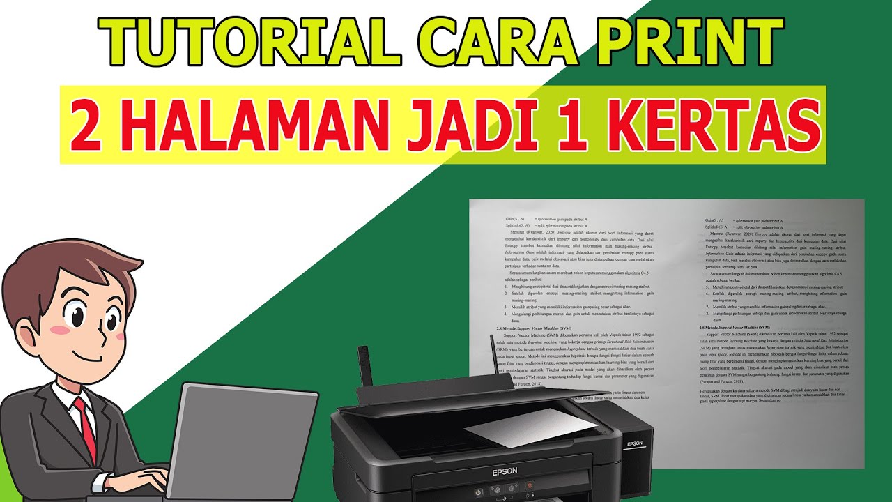 Tutorial Halaman Tutorial print 2 halaman jadi 1 lembar kertas microsoft word - YouTube