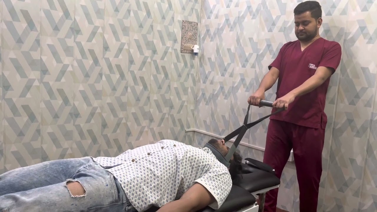 Y strap chiropractic adjustment | neck pain treatment | asmr | prayagraj