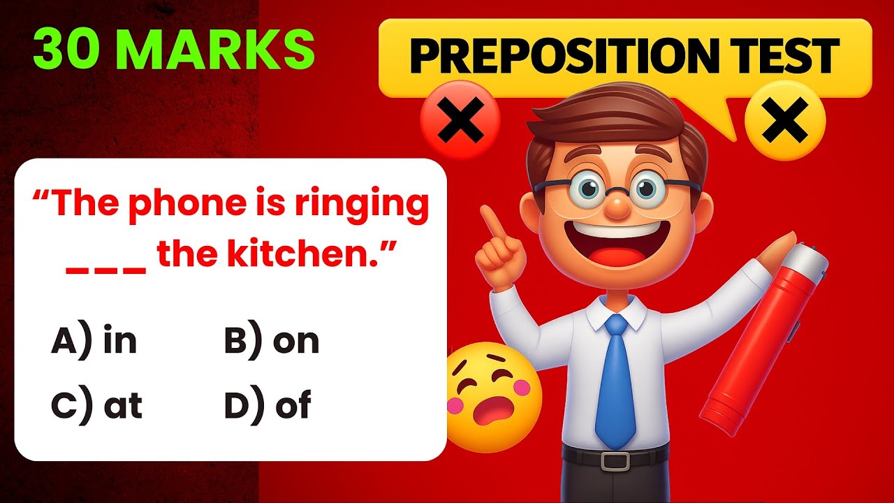 Top 30 Preposition Questions You Don't Know! || Preposition Challenge || Test Your Grammar IQ