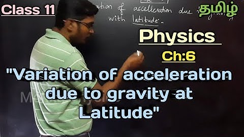 VARIATION|OF|ACCELERATION|DUE|TO|GRAVITY |AT|LATITUDE|CLASS11 PHYSICS |CH:6|