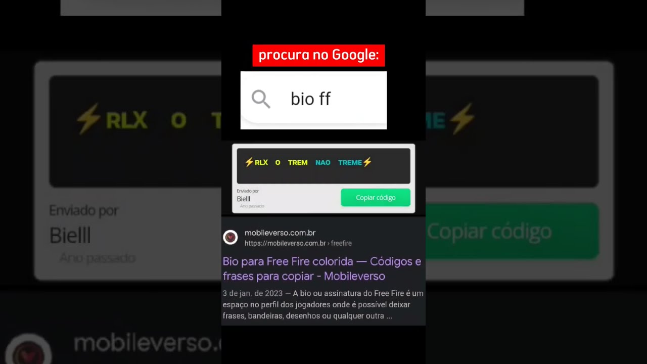 Bios para Free Fire - As melhores bios coloridas FF #Shorts 