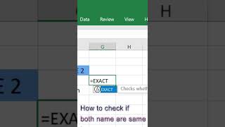 EXACT Formula in Excel | Compare Text Columns &amp; Find Matching Names #microsoftoffice