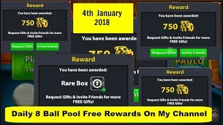 8 Ball Pool -Rare Box+ Coins + Spins Rewards 4th January 2018 | Links In Description screenshot 5
