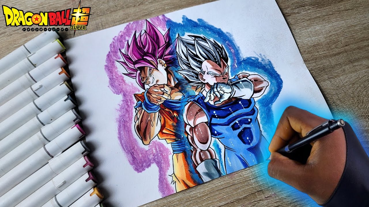 Как нарисовать Гоку в режиме Ультра Эго и Вегету в режиме Ультра Инстинкта 🔥 - Эпичный рисунок - ...
