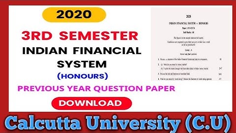 B.com 3rd Semester Indian Financial System Previous Year Question Paper 2020 And Marks Distribution