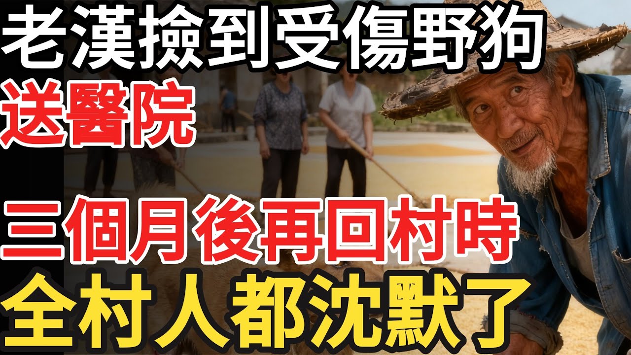 老漢撿到受傷野狗送醫院，三個月後再回村時，全村人都沈默了#奇闻 #故事分享 #故事頻道 #情感 #分享