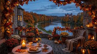 Peaceful Night Jazz | Soft Piano with Autumn Riverside Ambience for Reading & Relaxation