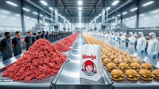 How Wendy's Makes Millions of Square Burgers Every Day (Insane Process)