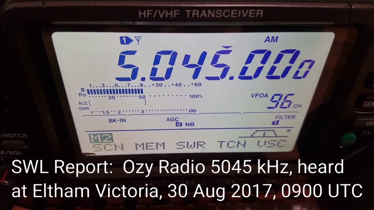 Ozy Radio on 5045kHz as heard at VK3HN, 30 Aug 2017