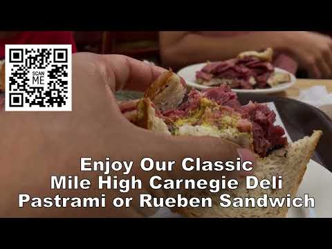 Mile High Carnegie Deli Pastrami Sandwich Broad Nosh Bagel Deli Broad Nosh Bagel Deli Catering NYC