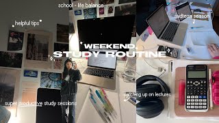 WEEKEND STUDY ROUTINE  prep for midterm season, super productive study sessions, helpful tips